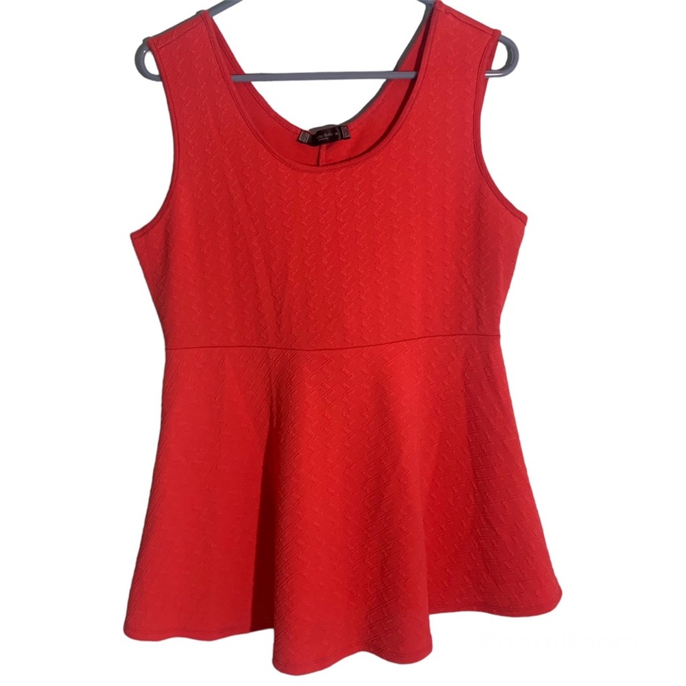 5 for 20 Tutta Bella Maternity dark coral sleeveless peplum bow tank top blouse